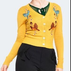 Voodoo Vixen Embroidered Vintage Inspired Cardigan S